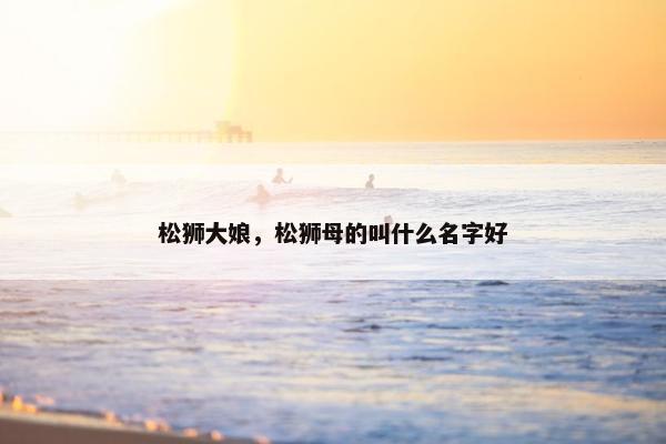 松狮大娘，松狮母的叫什么名字好