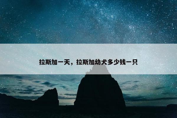 拉斯加一天，拉斯加幼犬多少钱一只