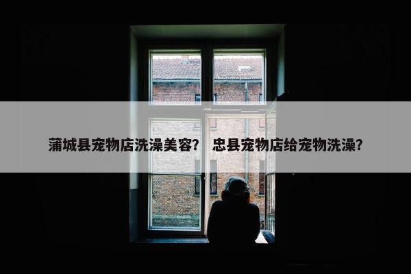 蒲城县宠物店洗澡美容？ 忠县宠物店给宠物洗澡？