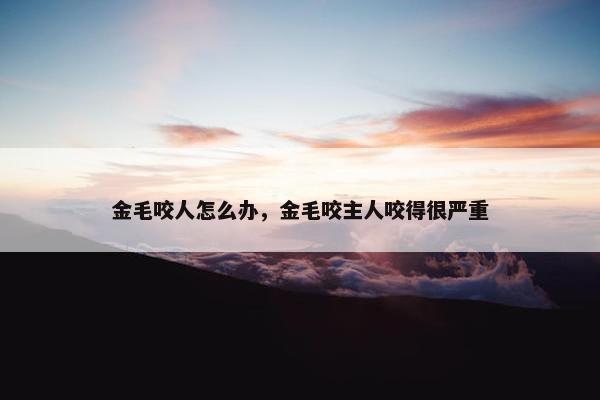 金毛咬人怎么办，金毛咬主人咬得很严重