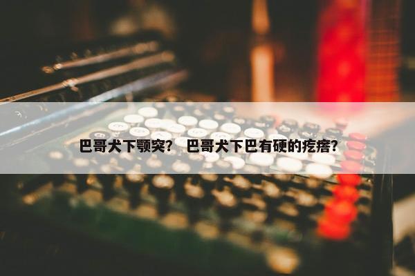 巴哥犬下颚突？ 巴哥犬下巴有硬的疙瘩？