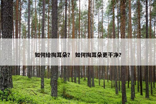 如何给掏耳朵？ 如何掏耳朵更干净？