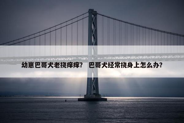 幼崽巴哥犬老挠痒痒？ 巴哥犬经常挠身上怎么办？