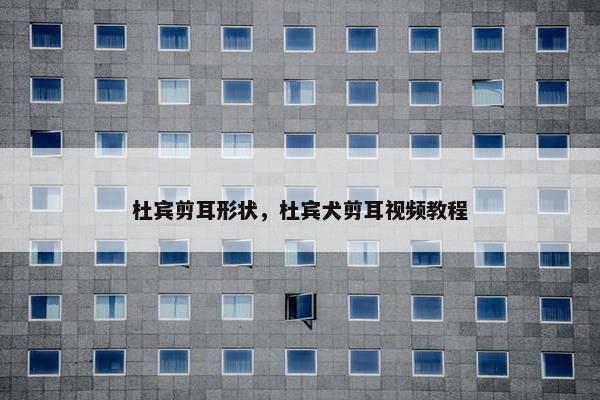 杜宾剪耳形状，杜宾犬剪耳视频教程