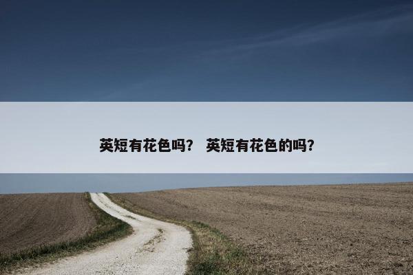 英短有花色吗？ 英短有花色的吗？