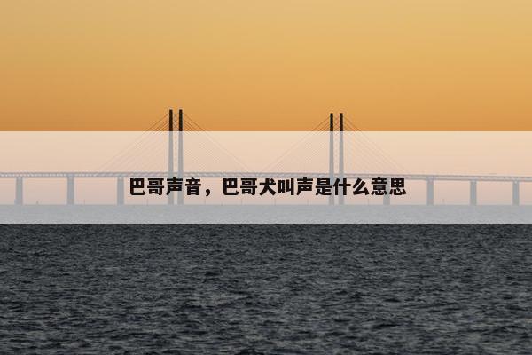 巴哥声音，巴哥犬叫声是什么意思