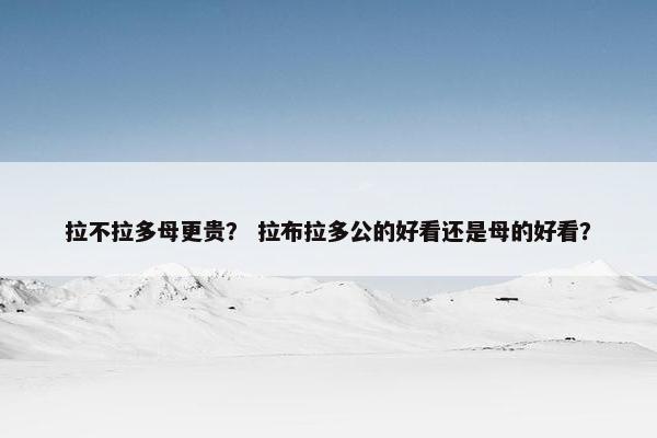 拉不拉多母更贵？ 拉布拉多公的好看还是母的好看？