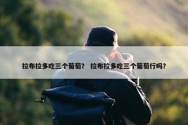 拉布拉多吃三个葡萄？ 拉布拉多吃三个葡萄行吗？