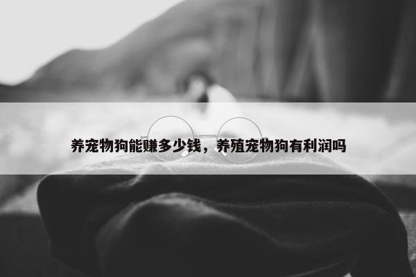 养宠物狗能赚多少钱，养殖宠物狗有利润吗
