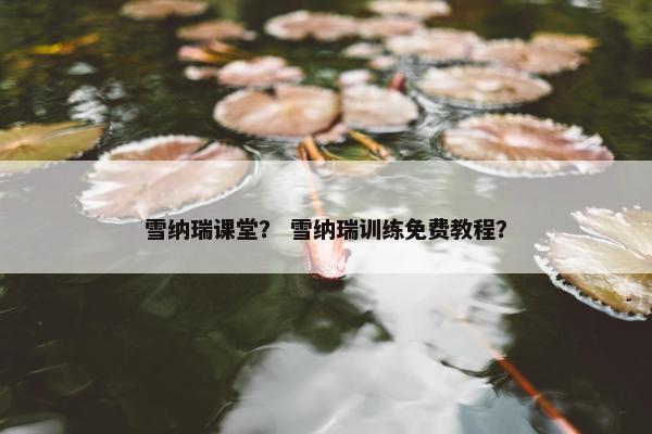 雪纳瑞课堂？ 雪纳瑞训练免费教程？