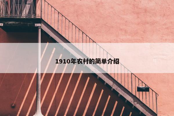 1910年农村的简单介绍