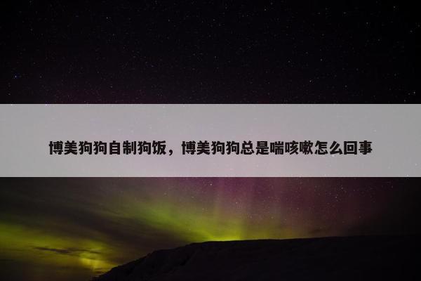 博美狗狗自制狗饭，博美狗狗总是喘咳嗽怎么回事