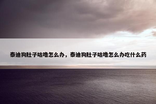 泰迪狗肚子咕噜怎么办，泰迪狗肚子咕噜怎么办吃什么药