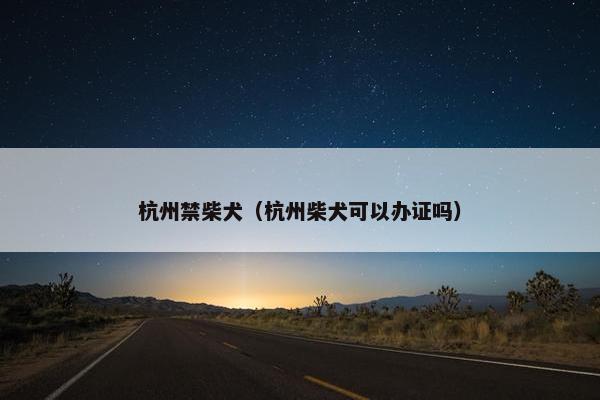 杭州禁柴犬（杭州柴犬可以办证吗）