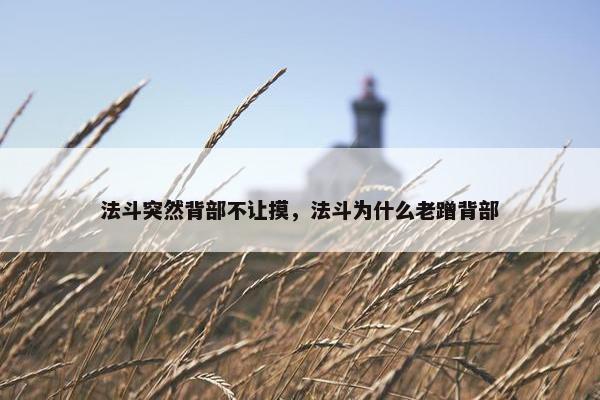 法斗突然背部不让摸，法斗为什么老蹭背部