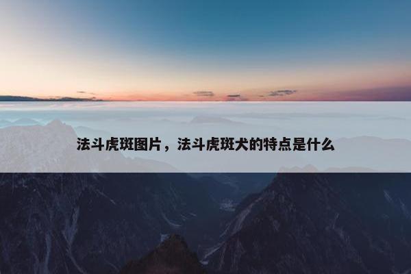 法斗虎斑图片，法斗虎斑犬的特点是什么