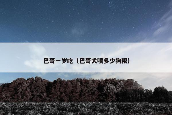 巴哥一岁吃（巴哥犬喂多少狗粮）