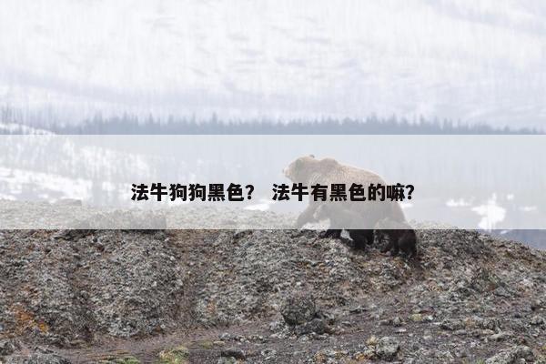 法牛狗狗黑色？ 法牛有黑色的嘛？