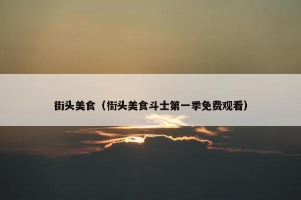 街头美食（街头美食斗士第一季免费观看）