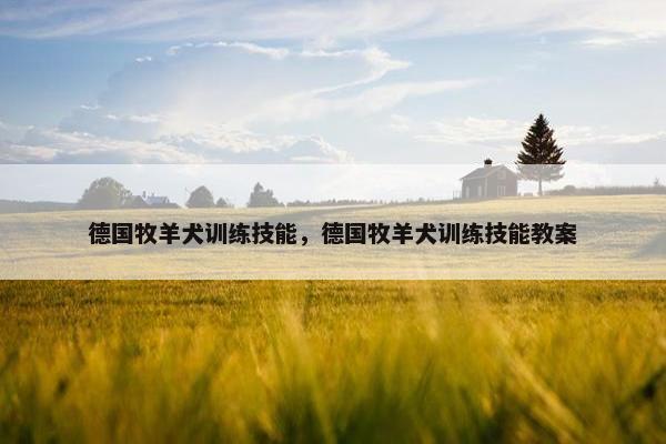 德国牧羊犬训练技能，德国牧羊犬训练技能教案