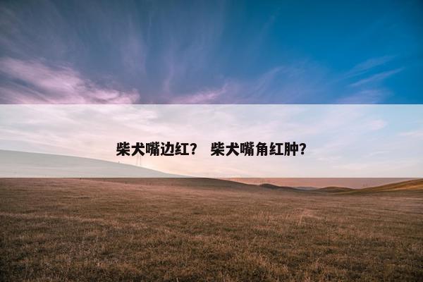 柴犬嘴边红？ 柴犬嘴角红肿？