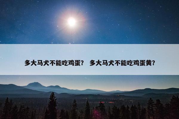 多大马犬不能吃鸡蛋？ 多大马犬不能吃鸡蛋黄？