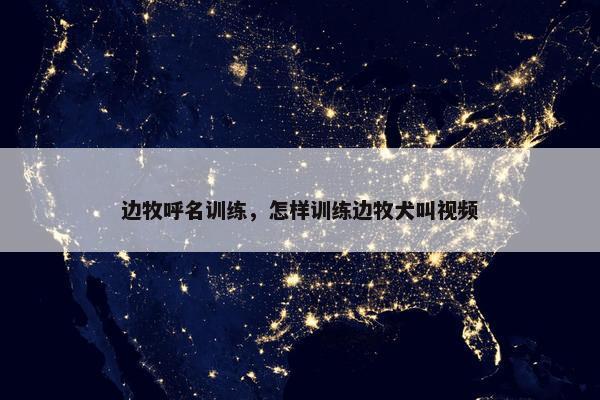 边牧呼名训练，怎样训练边牧犬叫视频