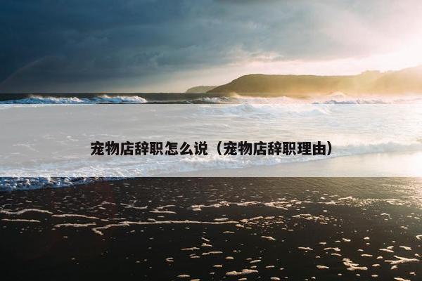 宠物店辞职怎么说（宠物店辞职理由）