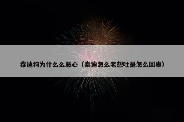 泰迪狗为什么么恶心（泰迪怎么老想吐是怎么回事）