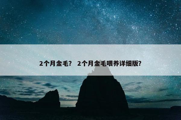 2个月金毛？ 2个月金毛喂养详细版？