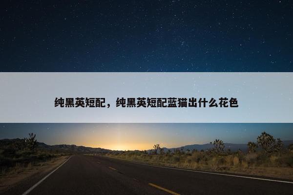 纯黑英短配，纯黑英短配蓝猫出什么花色