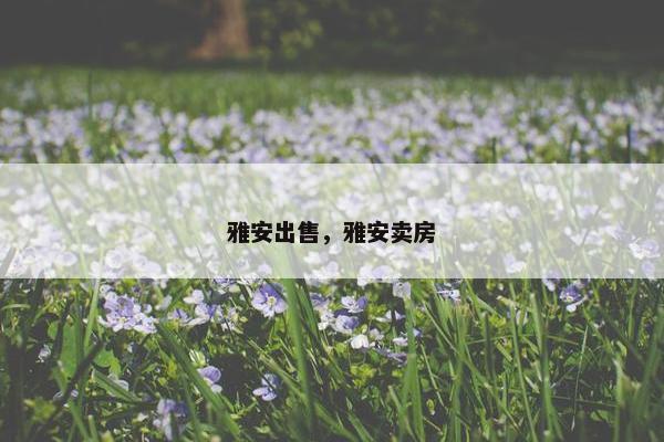 雅安出售，雅安卖房