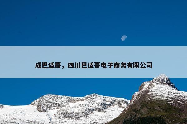 成巴适哥，四川巴适哥电子商务有限公司