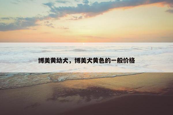 博美黄幼犬，博美犬黄色的一般价格