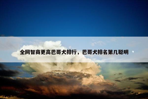 全网智商更高巴哥犬排行，巴哥犬排名第几聪明