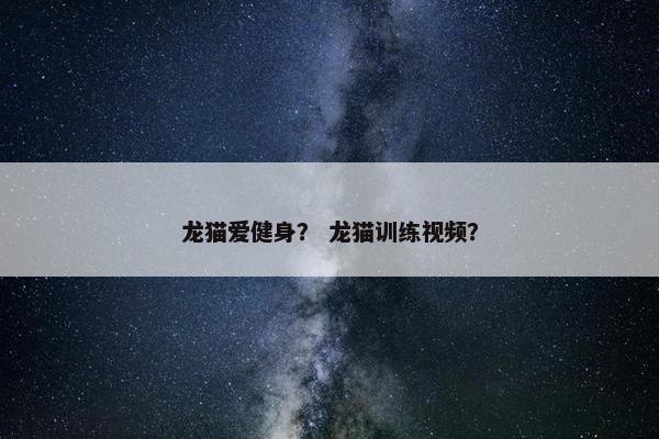 龙猫爱健身？ 龙猫训练视频？