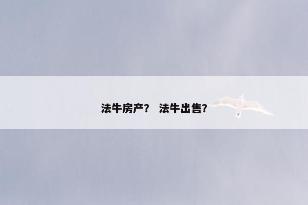 法牛房产？ 法牛出售？