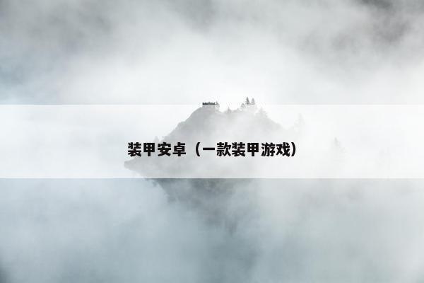 装甲安卓（一款装甲游戏）