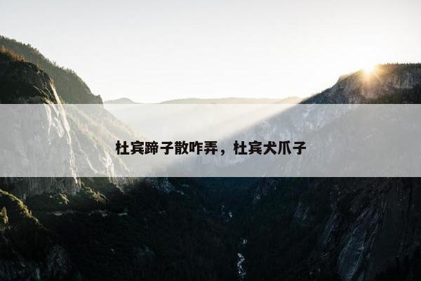 杜宾蹄子散咋弄，杜宾犬爪子