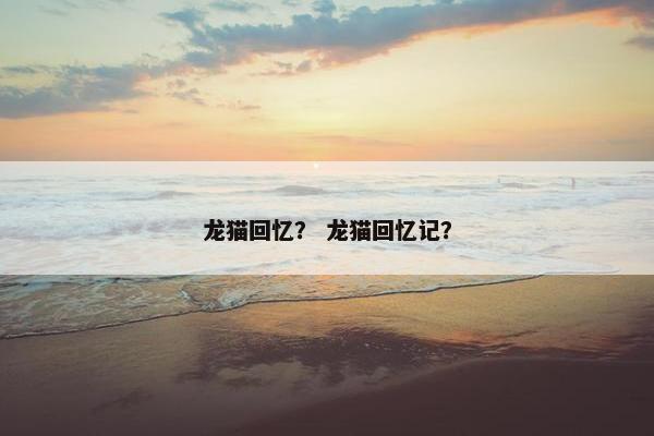 龙猫回忆？ 龙猫回忆记？