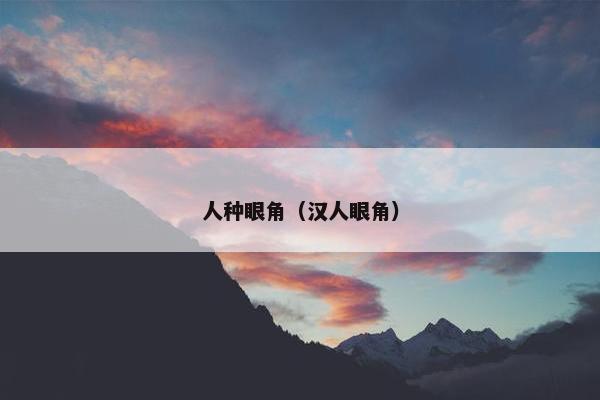 人种眼角（汉人眼角）