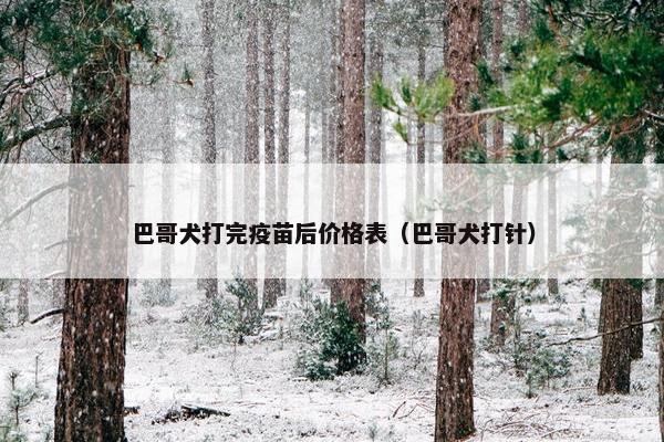 巴哥犬打完疫苗后价格表（巴哥犬打针）