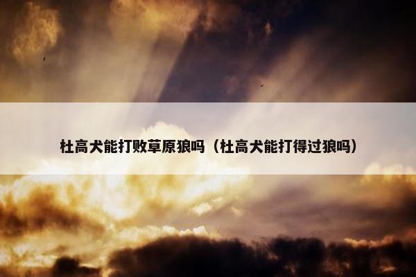 杜高犬能打败草原狼吗（杜高犬能打得过狼吗）