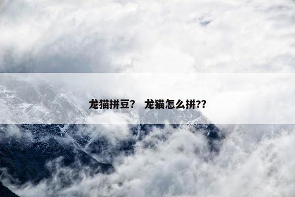 龙猫拼豆？ 龙猫怎么拼?？
