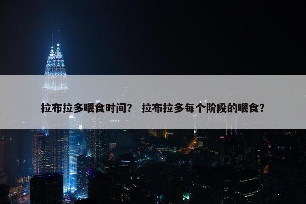 拉布拉多喂食时间？ 拉布拉多每个阶段的喂食？
