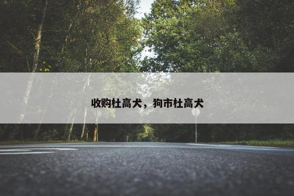 收购杜高犬，狗市杜高犬