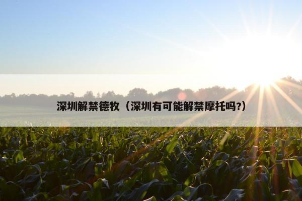 深圳解禁德牧（深圳有可能解禁摩托吗?）