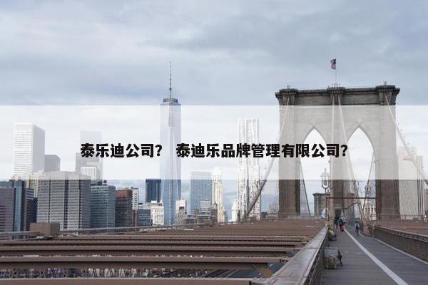 泰乐迪公司？ 泰迪乐品牌管理有限公司？