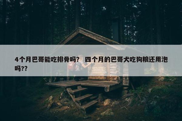 4个月巴哥能吃排骨吗？ 四个月的巴哥犬吃狗粮还用泡吗?？