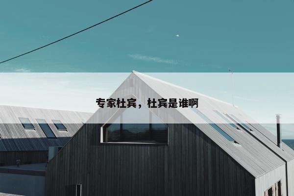 专家杜宾，杜宾是谁啊
